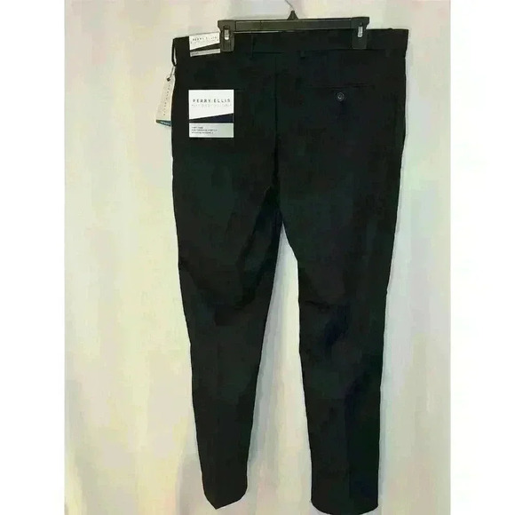 Perry Ellis Portfolio Men's Slim Fit Black Dress Pants Size 36x32 - Picture 3 of 15